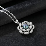 S925 Sterling Silver Flower & Pearl Necklace for Women