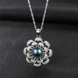 S925 Sterling Silver Flower & Pearl Necklace for Women