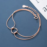 S925 Silver Women's Rose Bracelet Snake Chain Jewelry