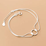 S925 Silver Women's Rose Bracelet Snake Chain Jewelry