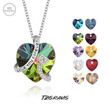 S925 Sterling Silver Letter Necklace With Heart Crystal Women