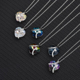 S925 Sterling Silver Letter Necklace With Heart Crystal Women