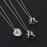 S925 Sterling Silver Letter Necklace With Heart Crystal Women