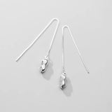 Real S925 Sterling Silver Long Ear Line Peanut Earrings