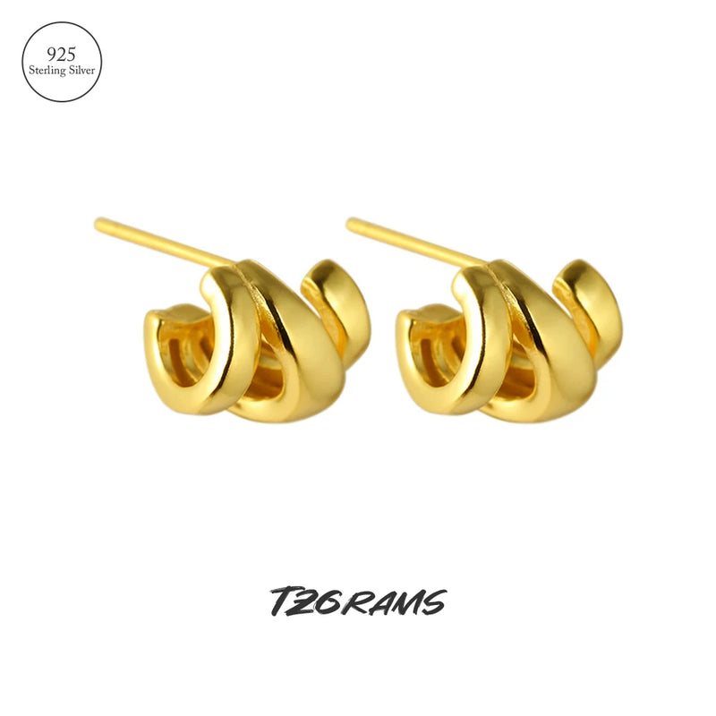 S925 Silver Stud Earrings, 18k Plated, Birthday Party Jewelry