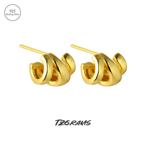 S925 Silver Stud Earrings, 18k Plated, Birthday Party Jewelry