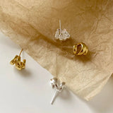 S925 Silver Stud Earrings, 18k Plated, Birthday Party Jewelry