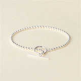 Sterling Silver Buckle Bracelet with Peas Beads Charm