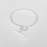 Sterling Silver Buckle Bracelet with Peas Beads Charm