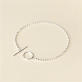 Sterling Silver Buckle Bracelet with Peas Beads Charm