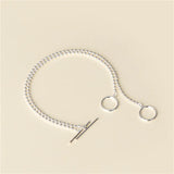 Sterling Silver Buckle Bracelet with Peas Beads Charm