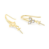 S925 Sterling Silver Pearl Earring DIY Zirconia Hook Accessories