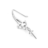 S925 Sterling Silver Pearl Earring DIY Zirconia Hook Accessories
