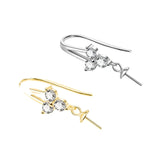 S925 Sterling Silver Pearl Earring DIY Zirconia Hook Accessories