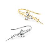 S925 Sterling Silver Pearl Earring DIY Zirconia Hook Accessories
