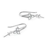 S925 Sterling Silver Pearl Earring DIY Zirconia Hook Accessories