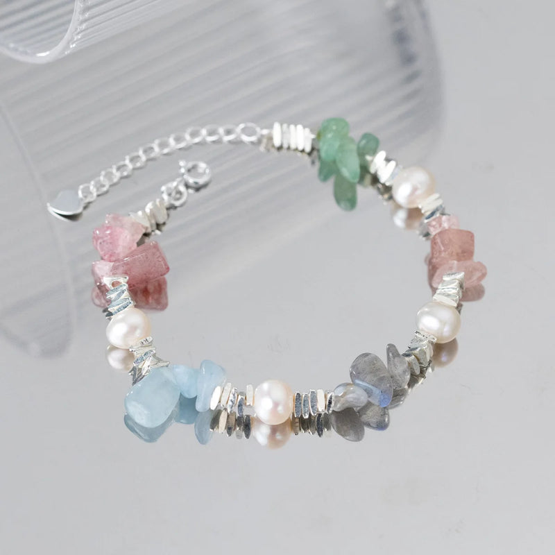 S925 Sterling Silver Pearl Crystal Bracelet Jewelry for Women