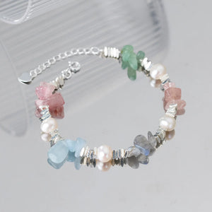 S925 Sterling Silver Pearl Crystal Bracelet Jewelry for Women