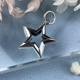 S925 Silver Pentagram Star Pendant Key Chain
