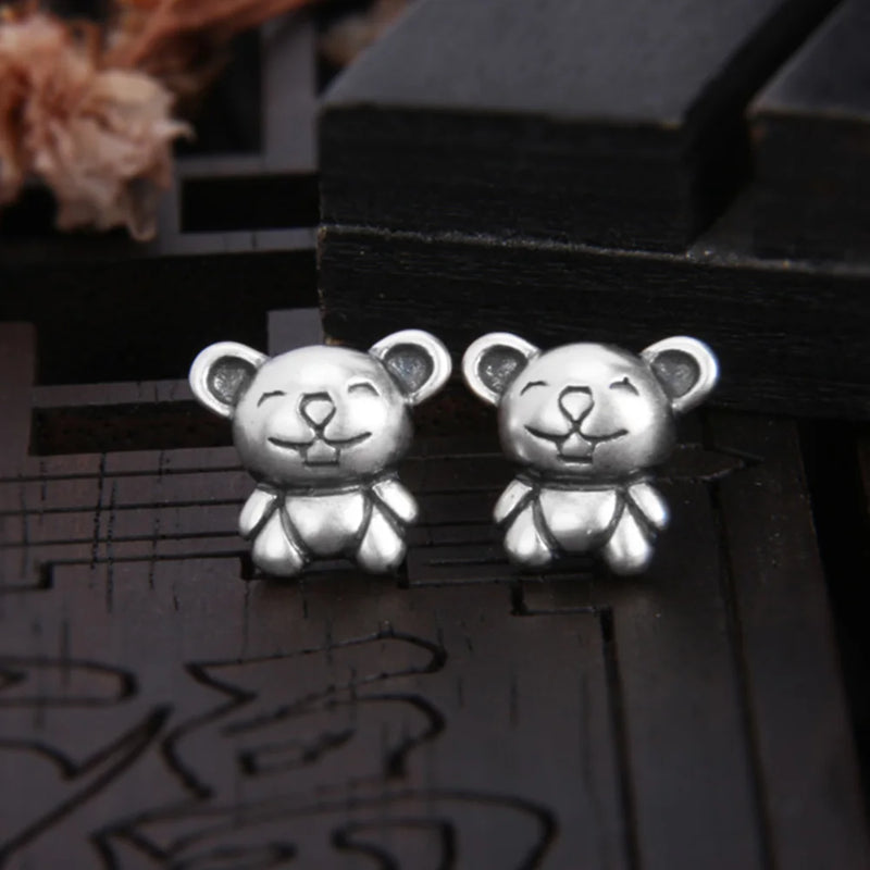 S925 Silver Zodiac Stud Earrings, Cartoon Design, Gift
