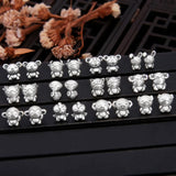 S925 Silver Zodiac Stud Earrings, Cartoon Design, Gift