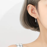 Elegant S925 Silver Zircon Drop Earrings for Women