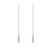 Elegant S925 Silver Zircon Drop Earrings for Women
