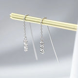 Elegant S925 Silver Zircon Drop Earrings for Women