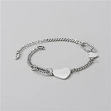 S925 Sterling Silver Heart Bracelet for Women Charm Bracelets Jewelry