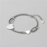 S925 Sterling Silver Heart Bracelet for Women Charm Bracelets Jewelry