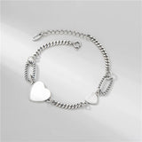 S925 Sterling Silver Heart Bracelet for Women Charm Bracelets Jewelry