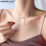 Real S925 Sterling Silver Snake Chain Pendant Neckalce Choker