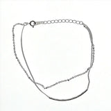 S925 Sterling Silver Sparkling Bracelet Double Layered Strap Banquet Jewelry