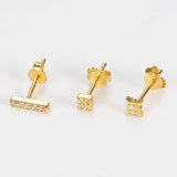 S925 Sterling Silver Stud Earring 3pcs/Set Zircon Ear Rings for Women