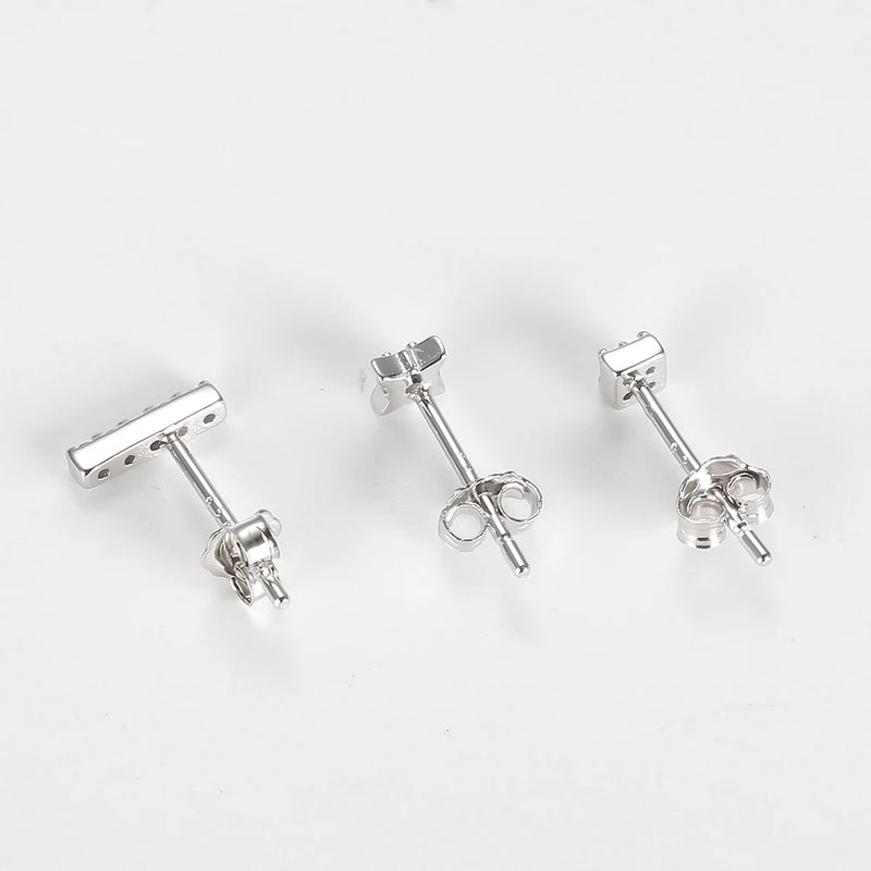 S925 Sterling Silver Stud Earring 3pcs/Set Zircon Ear Rings for Women
