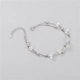 S925 Sterling Silver Sugar Cube Beads Double-deck Bracelet