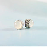 S925 Silver Ethnic Lace Chalcedony Earrings