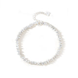 S999 Sterling Silver Crushed Stone Chain Bracelet For Women
