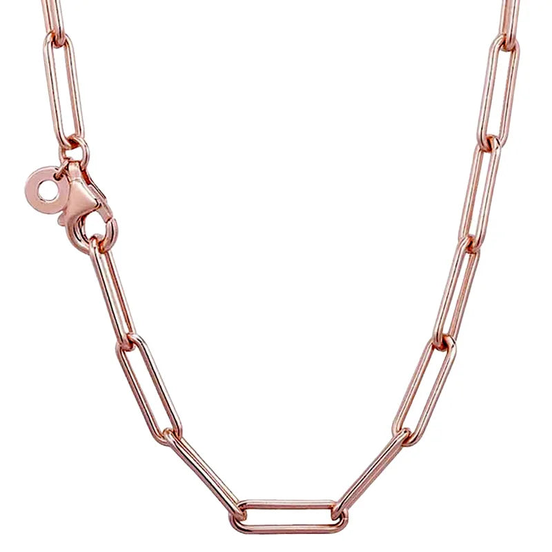 Sterling Silver Enamel Line People Cable Chain Necklace