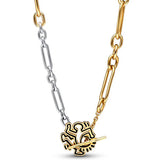 925 Silver Enamel Line Art People Chain Necklace