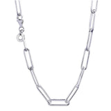 925 Silver Enamel Line Art People Chain Necklace