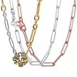 925 Silver Enamel Line Art People Chain Necklace