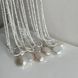 925 Silver Necklace Baroque Pearl Pendant Jewelry