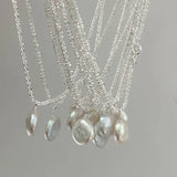 925 Silver Necklace Baroque Pearl Pendant Jewelry