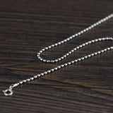 Retro Beads Chain Necklace Woman S925 Sterling Silver Classical Round Necklace