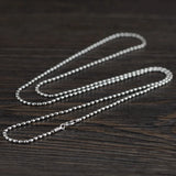 Retro Beads Chain Necklace Woman S925 Sterling Silver Classical Round Necklace