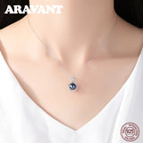 Silver 925 Chain Necklace Freshwater Pearl Pendant Wedding Jewelry
