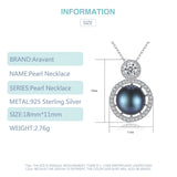 Silver 925 Chain Necklace Freshwater Pearl Pendant Wedding Jewelry