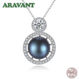 Silver 925 Chain Necklace Freshwater Pearl Pendant Wedding Jewelry