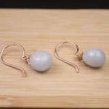 Real Silver 925 Dangle Earrings Light Jadeite Ball 18K Plated National Style